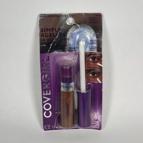 (2) Covergirl Simply Ageless Triple Action Concealer 390 Espresso NEW SHIPS FAST - Picture 2 of 3
